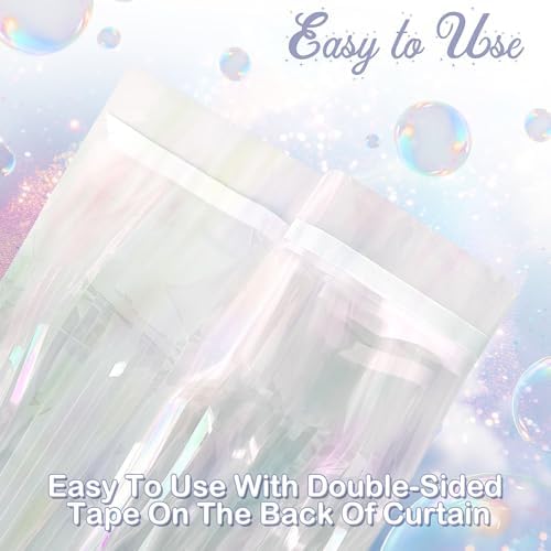2 Pack White Iridescent Streamers Backdrop