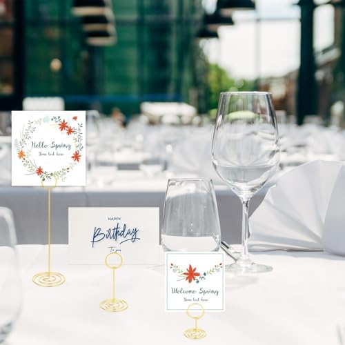 24 Pcs Gold Table Number Holders 3 Sizes