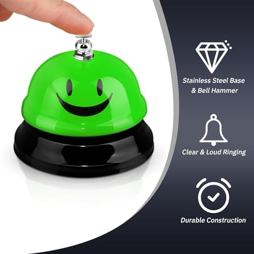 Hotop 3 Pcs Desk Bell with Smile Face Design