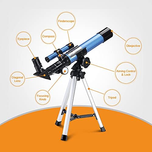AOMEKIE 40400 Telescope with Tripod and Eyepieces for Astronomy Beginners