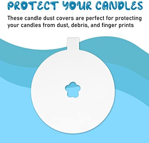 Chinco 100 Piece Paper Candle Lids with Flower Holes 275 Inch White