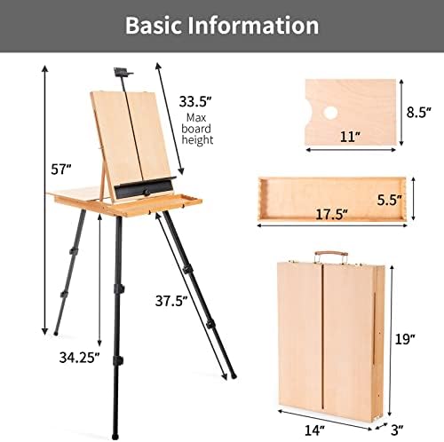 Falling in Art Large French Style Easel - Portable Sketchbox with Drawer