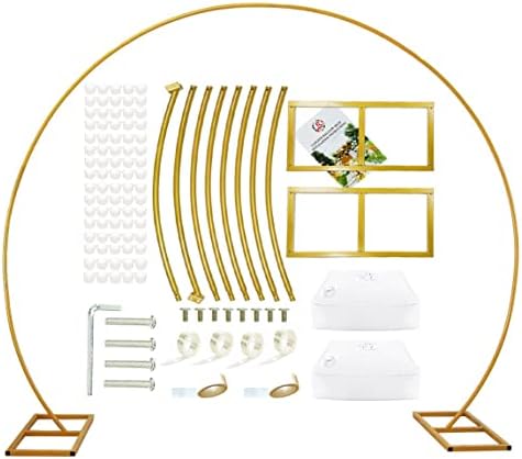 LANGXUN 95ft Gold Metal Balloon Arch Stand