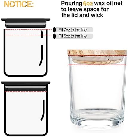 Showin Thick Candle Jars 16 Pcs 7 Oz Clear Glass with Wood Lids