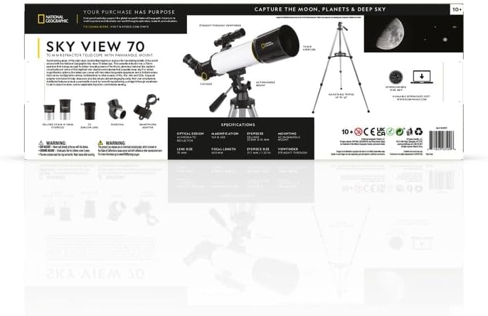 National Geographic Sky View 70mm Refractor Telescope with Panhandle Mount