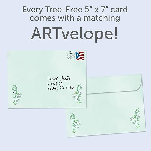 Tree-Free Greetings Hanukkah Card - Floral Menorah 5x7