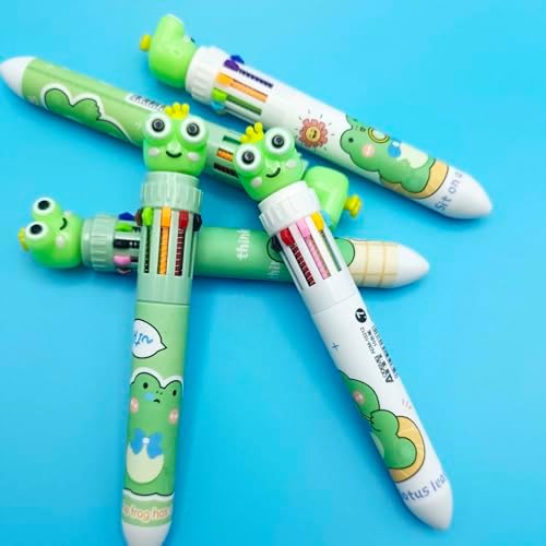 Cute Frog Multicolor Ballpoint Pens 5 Pack