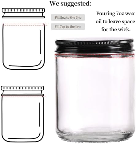 HAVITI 12-Piece Candle Jar Set with Lids and Wicks