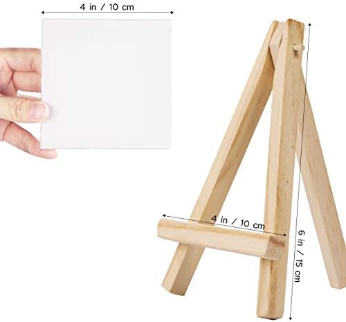10 Pack Mini Canvas and Easel Set for Art Creation