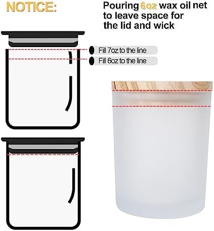 Frosted White Thick Candle Jars with Wood Lids 12 Pcs