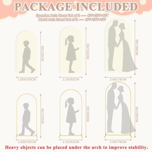 PATYDEST 3-Piece Metal Arch Stand Set with Covers
