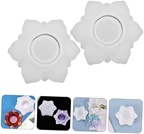 2pcs Lotus Shape Silicone Candle Making Molds for DIY Crafts