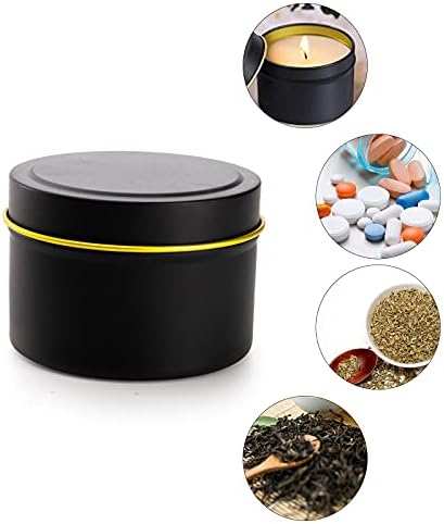 ZEAYEA 30 Pack 4oz Candle Tins with Lids Black