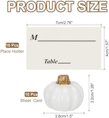 PATIKIL Pumpkin Place Card Holder 10 Set White