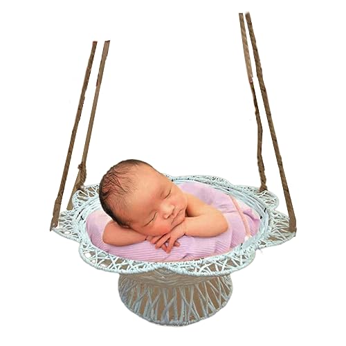 Retro Rattan Woven Hanging Basket for Newborn Photography 1