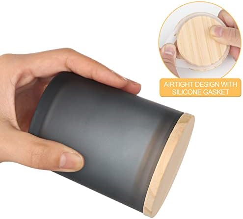Showin Thick Candle Jars 16 Pcs with Wood Lids Frosted Gray
