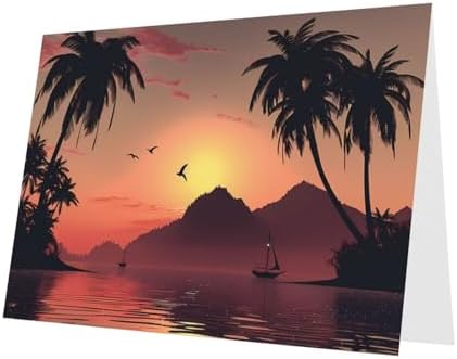 Gray Lake At Sunset Greeting Card with Pearl Luster