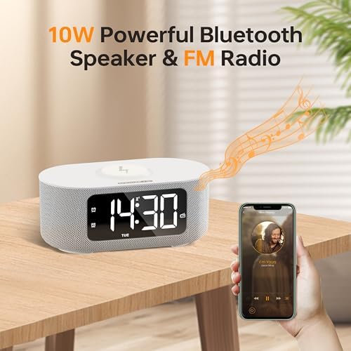JALL Smart Alarm Clock with Bluetooth Speaker and Nightlight