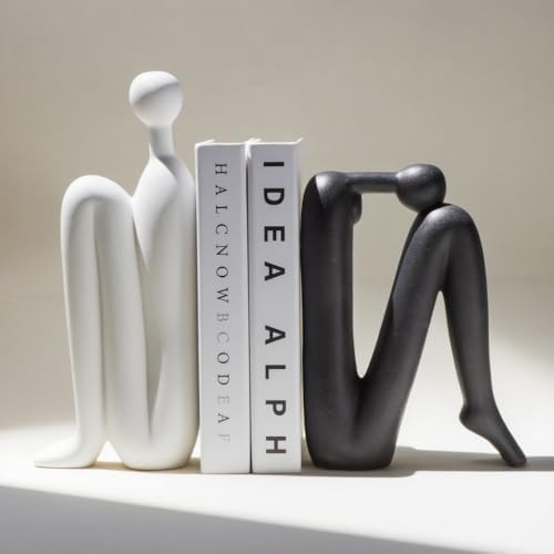 WANCHIY Modern Bookends for Shelves