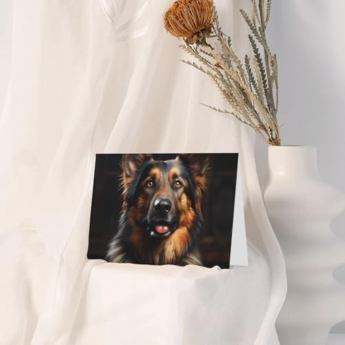 Red Pearlescent Holiday Cards 4x6 German Shepherd Design