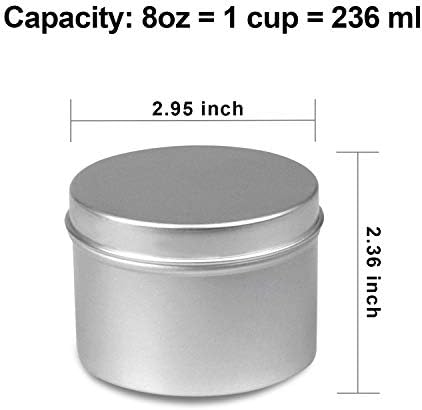 DINGPAI 8oz Candle Tin 12 Pack Aluminum Containers