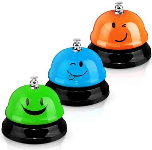 Hotop 3 Pcs Desk Bell with Smile Face Design