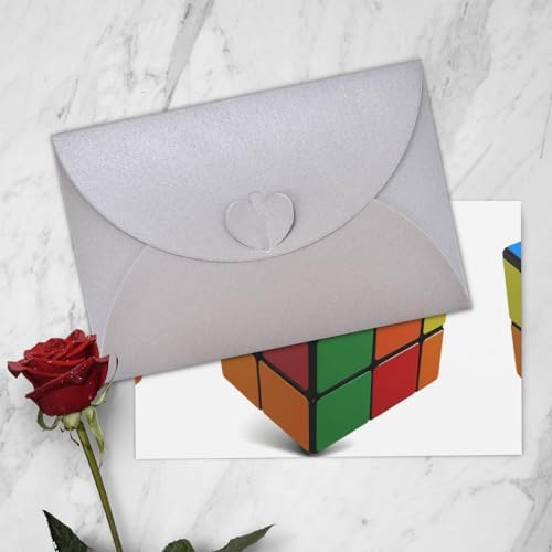 Gray Puzzle Rubiks Cube Pattern Greeting Card