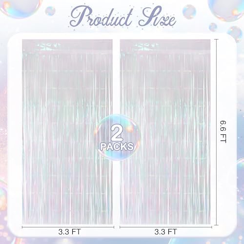 2 Pack White Iridescent Streamers Backdrop