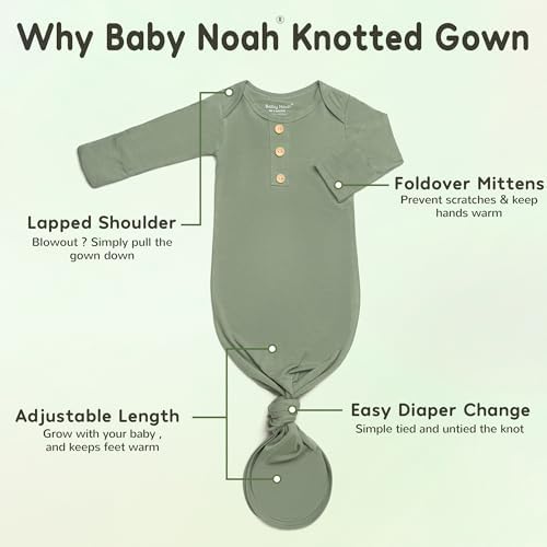 Noah Baby Knotted Gown for Newborn Photography