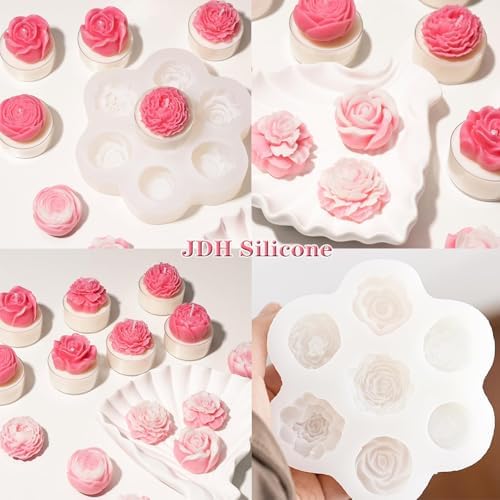 7 Piece Flower Candle Mold Set for Candle Making and Soap Crafting