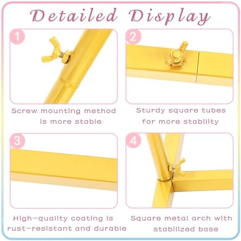 Set of 2 Gold Metal Wedding Arch Backdrop Stands