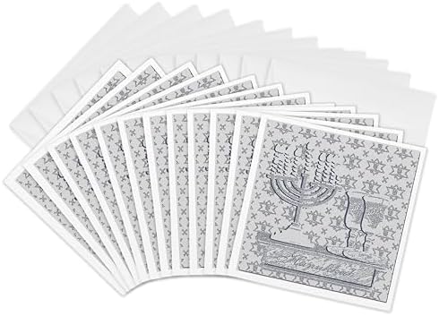 3dRose Hanukkah Menorah Greeting Cards Set of 12
