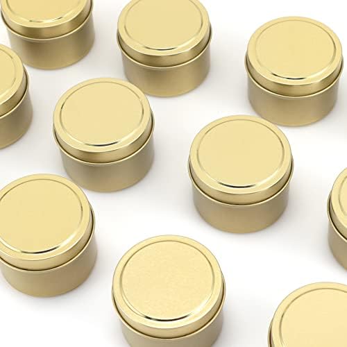 SONVIIBOX 24 Pcs Gold Candle Tins 4oz DIY Kit