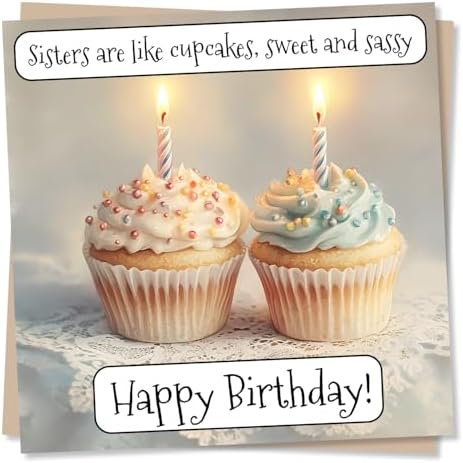 Cute Happy Birthday Card For Sister - Cupcake Lover