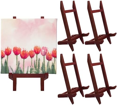 9 Inch Tabletop Easel Stand 4-Pack Walnut Finish