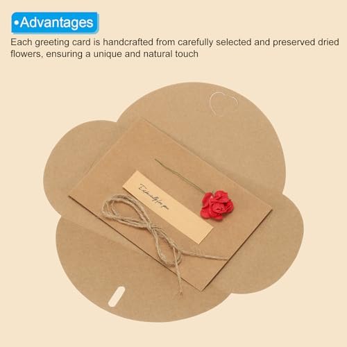 PATIKIL Dried Flowers Greeting Cards 4 Pack