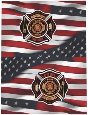 Pink Red Stripe Firefighter USA Flag Greeting Card 4x6