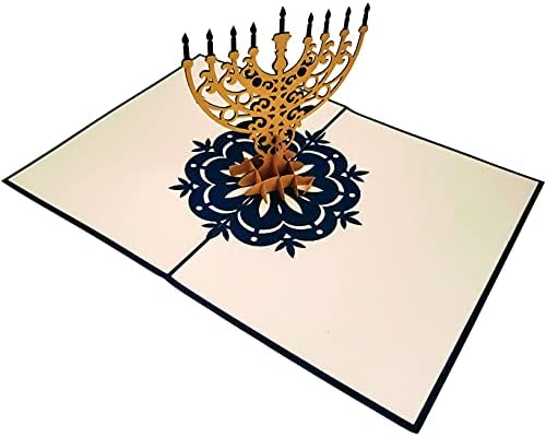 Elegant Hanukkah 3D Pop Up Card with Envelope