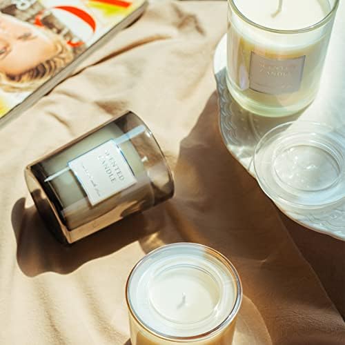 CandMak Glass Candle Jars 15 Pack with Clear Lids