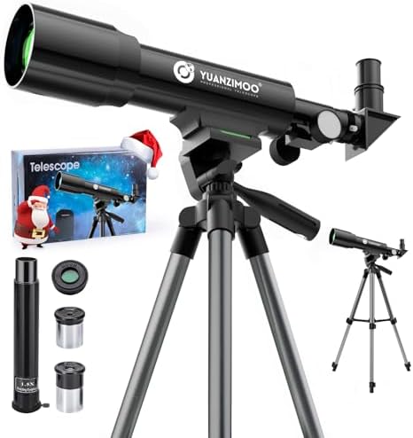 YUANZIMOO 50mm Aperture 360mm Telescope with Tripod for Kids Adults Beginners Black