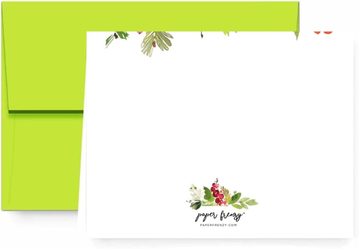 Paper Frenzy Peace on Earth Garland Christmas Cards and Envelopes - 25 Pack 1