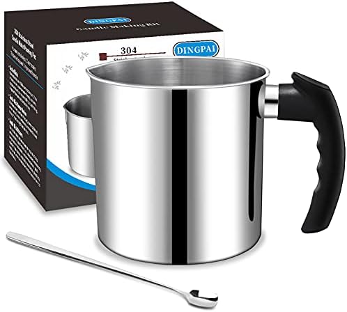DINGPAI 44oz Double Boiler Candle Melting Pot with Spoon
