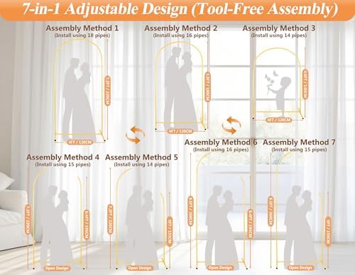 Cosilyt 72FT Adjustable Arch Backdrop Stand Set