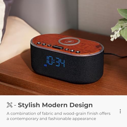 Uscce Alarm Clock with Bluetooth FM Radio and 10W Speaker