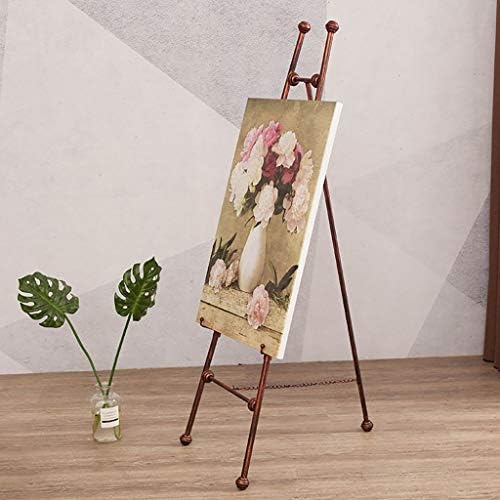 Red Large European Wrought Iron Painting Shelf Easel