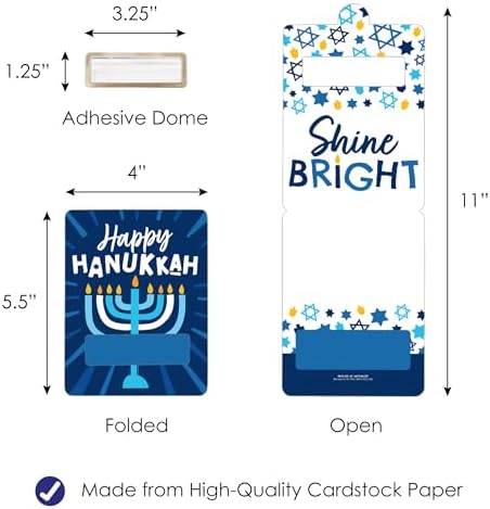 Big Dot of Happiness Hanukkah Menorah Money Holder Gift Set of 6