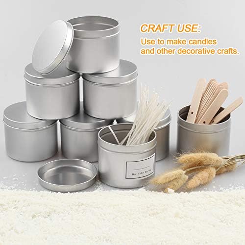 DINGPAI 18 Piece Candle Tin 4 Oz Container Set