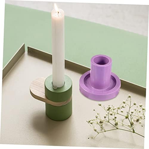 NUOBESTY 2pcs Taper Candle Molds Creative Silicone Candle Holder DIY Crafts