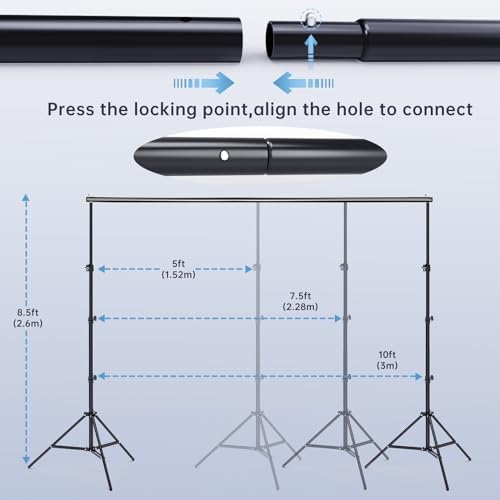 BEIYANG 85 x 10 FT Photo Backdrop Stand Kit