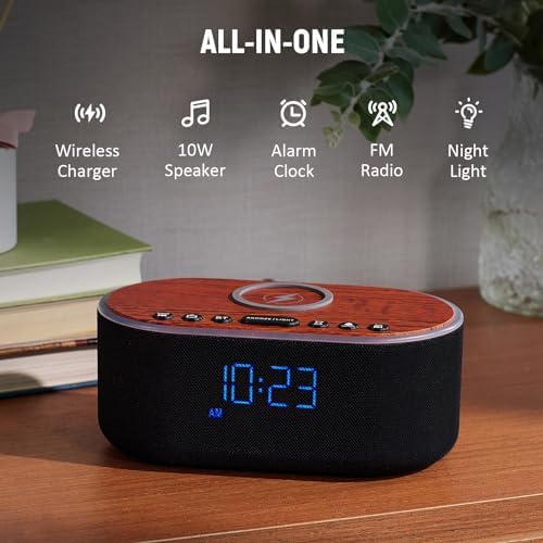 Uscce Alarm Clock with Bluetooth FM Radio and 10W Speaker